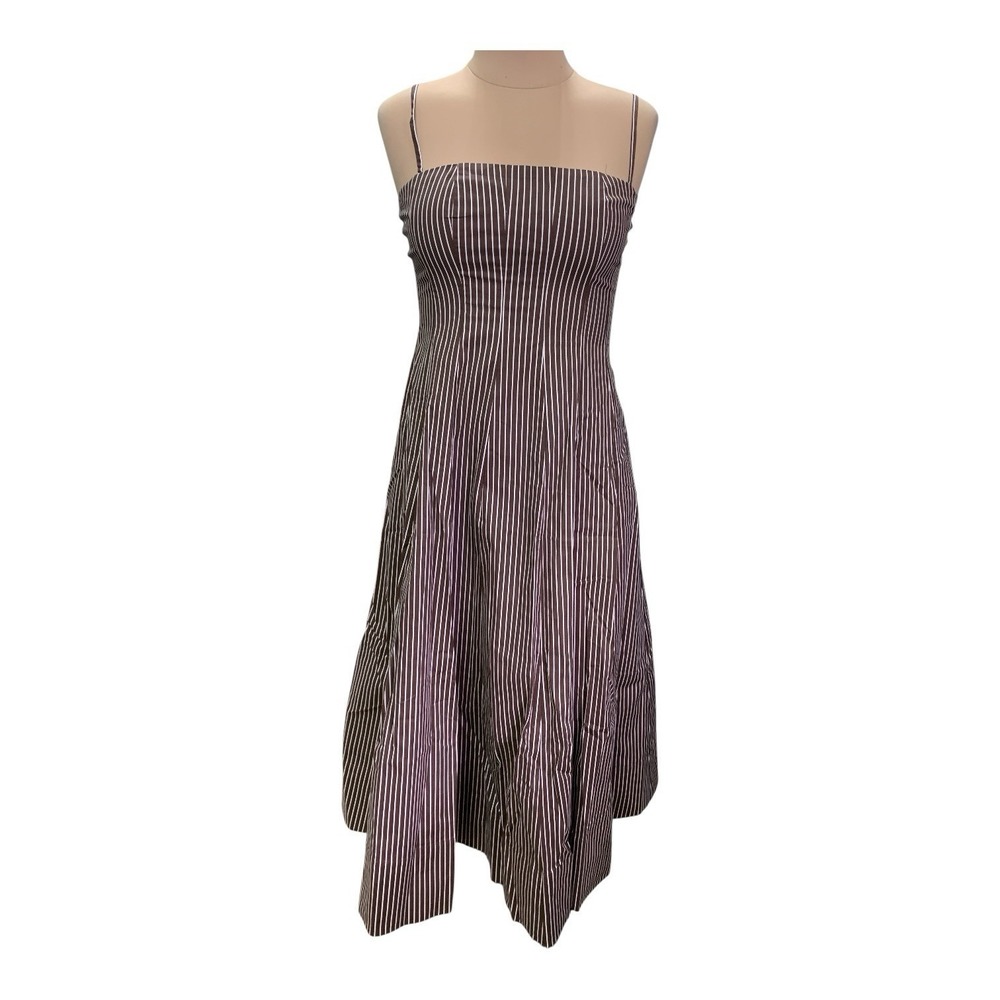 O.P.T. Women's Brown & White Stripe Line Cotton Spaghetti Strap Dress Size 2 NWT